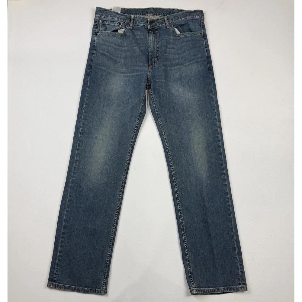 Levis 505 Jeans Mens 38 x 34 Classic Straight Blue Denim Cotton Mid-Rise Cowboy